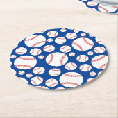 野球かわいいスポーツキッズバースデーパーティー ラウンドペーパーコースター (アングル)