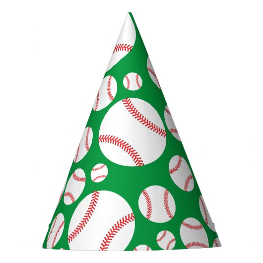 野球かわいいスポーツ1歳の誕生日パーティー パーティーハット (正面)