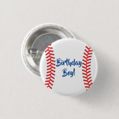 野球かわいいスポーツ1歳の誕生日パーティー 缶バッジ (正面&裏面)