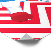 野球かわいいブルネットヘアボーイ誕生日ポスター ポスター (角)