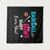 野球かリボン 性別発表パーティー お父さん大好き タペストリー (正面(横))