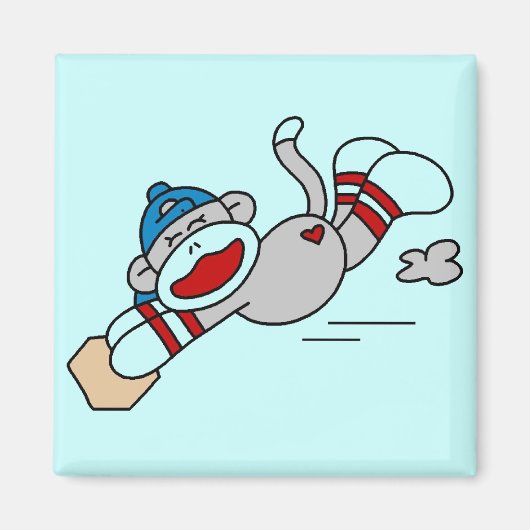 . .野球がベースTシャツやギフトにダイビング マグネット (正面)