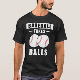 野球がボールを取るおもしろい- Tシャツ