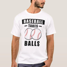 野球がボールを取るおもしろい- Tシャツ