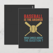野球が答え 誰が問題を気にする？ ポストカード (正面/裏面)