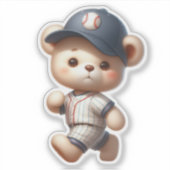 野球くま1 シール (正面)