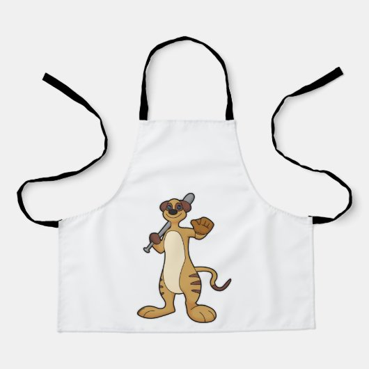 野球こうもりで野球選手のメルカット エプロン (正面)