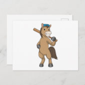 野球こうもりで馬 ポストカード (正面/裏面)