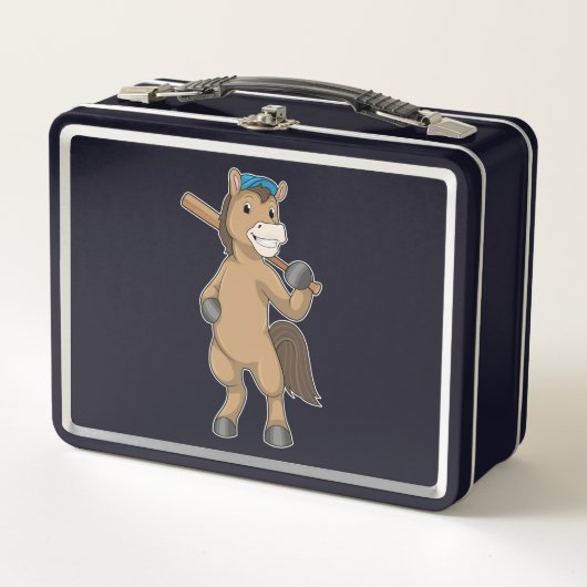 野球こうもりで馬 メタルランチボックス (正面)