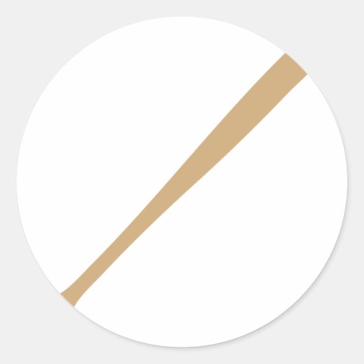 野球こうもりのアイコン ラウンドシール (正面)