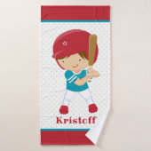 野球こうもりカスタムバスタオル付き子供へ男の子 バスタオル (バスタオル)