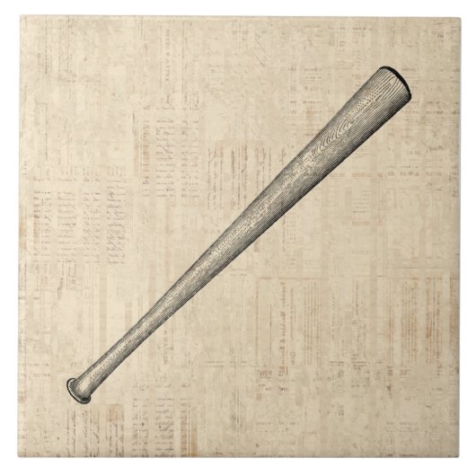 野球こうもりスポーツアートデザイン タイル (正面)