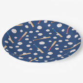 野球こうもりスポーツパターン誕生日パーティー ペーパープレート (アングル)