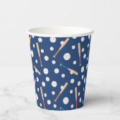 野球こうもりスポーツパターン誕生日パーティー 紙コップ (裏面)