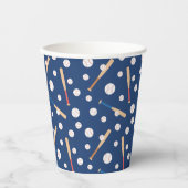 野球こうもりスポーツパターン誕生日パーティー 紙コップ (正面)