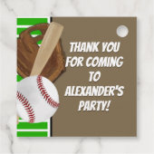 野球こうもりスポーツボーイズバースデーパーティーテーマ フェイバータグ (裏面)