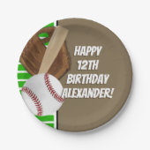 野球こうもりスポーツボーイズバースデーパーティーテーマ ペーパープレート (正面)