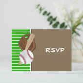 野球こうもりスポーツボーイズバースデーパーティーテーマ 出欠カード (スタンド正面)