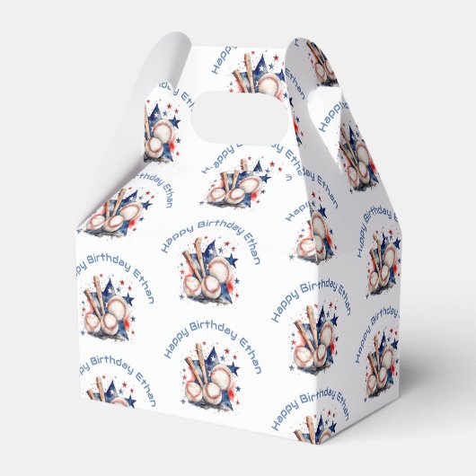 野球こうもりハッピーバースデー名パターンキッズ フェイバーボックス (正面サイド)