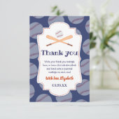 野球こうもりボールスタンプその男の赤ちゃんベビーシャワー サンキューカード (スタンド正面)