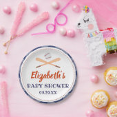 野球こうもりボールスタンプその男の赤ちゃんベビーシャワー ペーパープレート (パーティー)