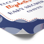 野球こうもりボールスタンプその男の赤ちゃんベビーシャワー ポスター (角)