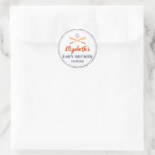 野球こうもりボールスタンプその男の赤ちゃんベビーシャワー ラウンドシール (バッグ)