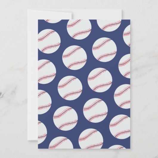野球こうもりボールスタンプその男の赤ちゃんベビーシャワー 招待状 (裏面)