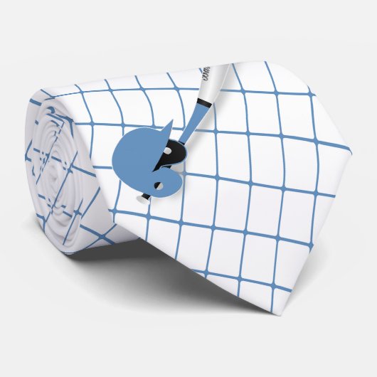 野球こうもりボールヘルメットブルーチェックネクタイ ネクタイ (ロール)