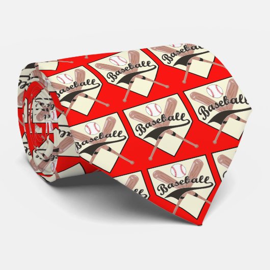 野球こうもりボール及びベースネクタイ ネクタイ (ロール)