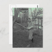 \野球こうもり写真ヴィンテージ父の日 ポストカード (正面/裏面)