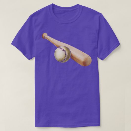 野球こうもり及びボール Tシャツ (デザイン正面)