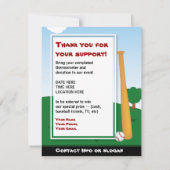 野球こうもり図及び招待状 招待状 (裏面)