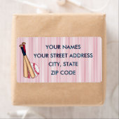 野球こうもり赤いストライプ出荷ラベル ラベル (インサイチュ)