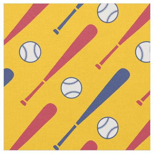 野球こうもり赤とネイビーブルー ファブリック (クローズアップ)