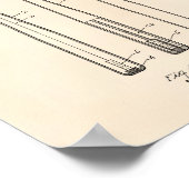 野球こうもり1924パテントアート – オールドピーパー ポスター (角)