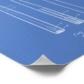 野球こうもり1924特許アート – 青写真 ポスター (角)