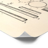 野球こうもり1926パテントアート – オールドピーパー ポスター (角)