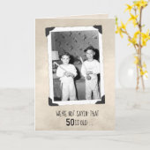 野球こうもり50誕生日ユーモア カード (黄色い花)