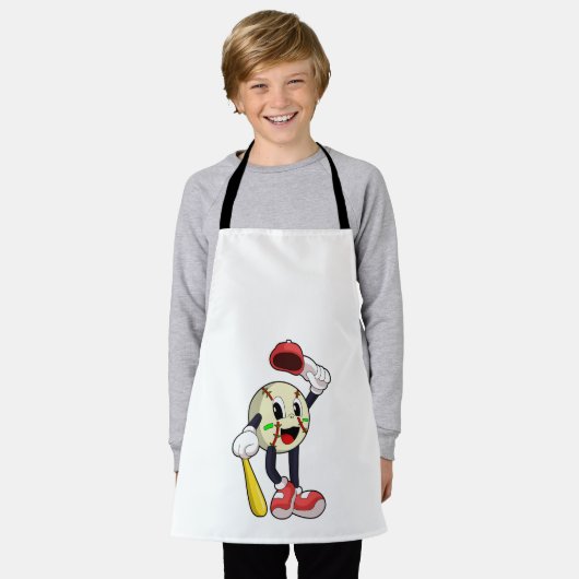 野球こうもり エプロン (着用した状態)