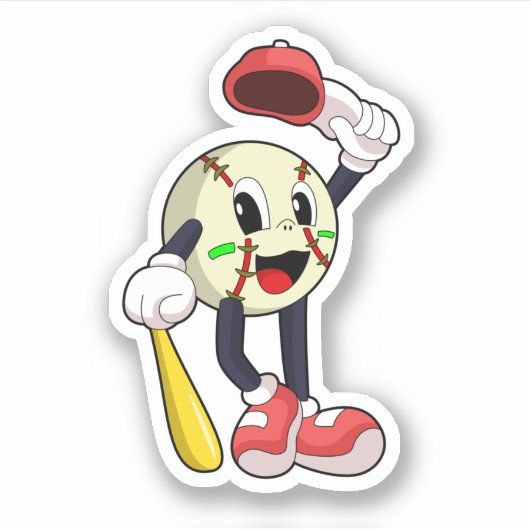 野球こうもり シール (正面)