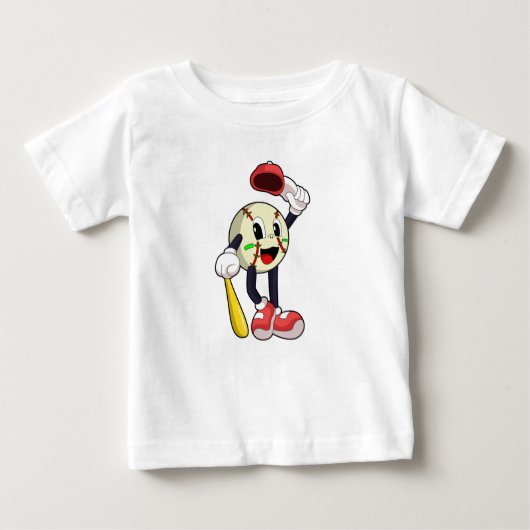 野球こうもり ベビーTシャツ (正面)