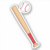 野球こうもり(ボール付き) シール (正面)