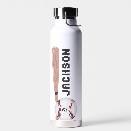 野球こうもり&ボール ウォーターボトル (左面)