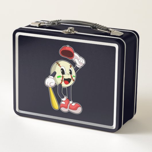 野球こうもり メタルランチボックス (正面)