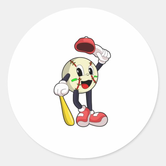 野球こうもり ラウンドシール (正面)