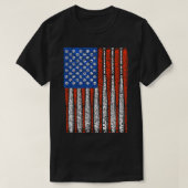 野球こうもりAs米国国旗のヴィンテージデザインT Tシャツ (デザイン正面)