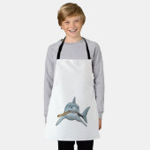 野球でサメを見るこうもり エプロン (着用した状態)