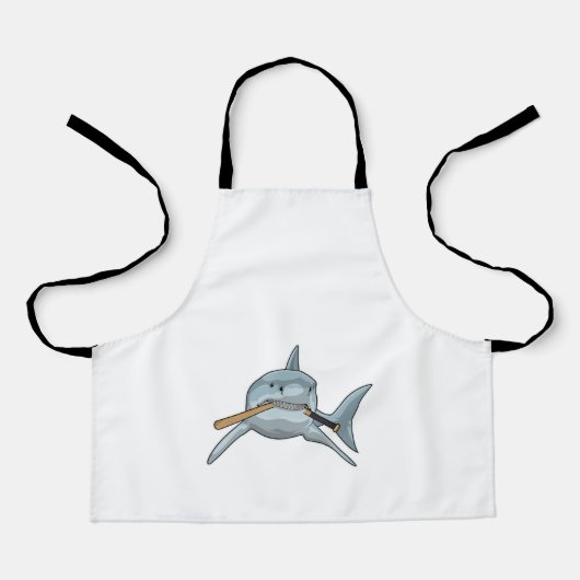 野球でサメを見るこうもり エプロン (正面)