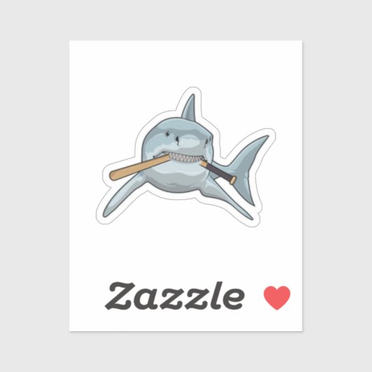 野球でサメを見るこうもり シール (シート)